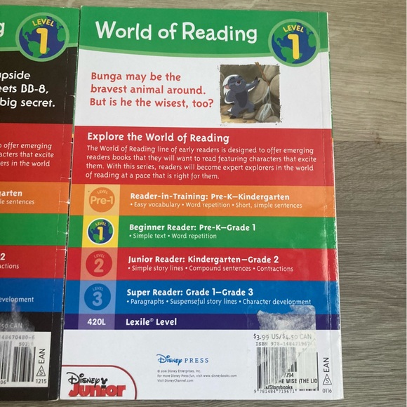 🟢 (2/$5) Disney Level 1 World of Reading Books - Picture 2 of 3